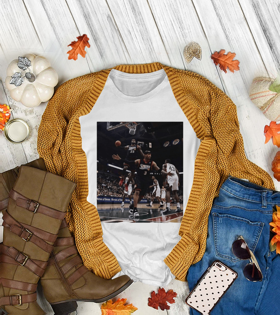Philadelphia 76ers A.I. LeBron James Iconic Basketball Moment T-Shirt