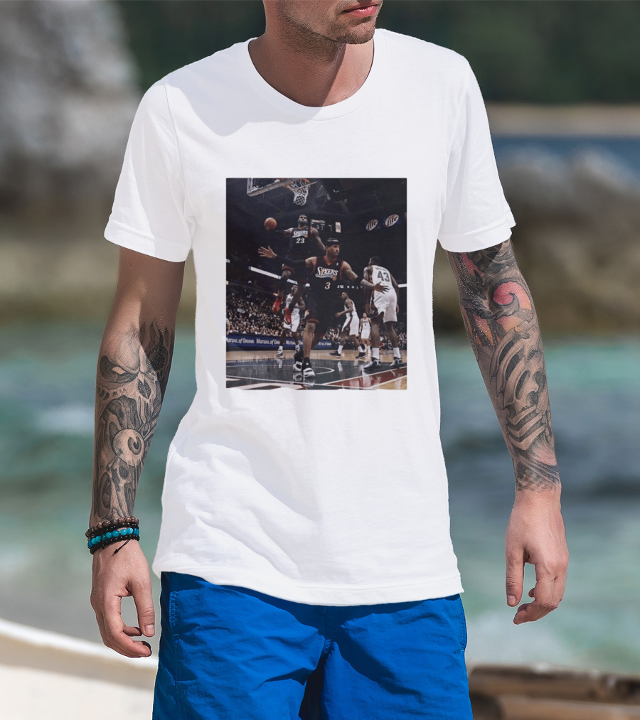 Philadelphia 76ers A.I. LeBron James Iconic Basketball Moment T-Shirt