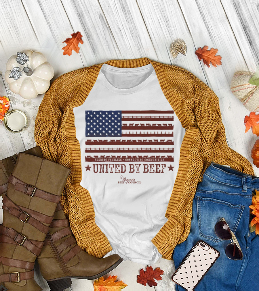 United By Beef Minnesota Beef Council American Flag Stars And Stripes T-Shirt