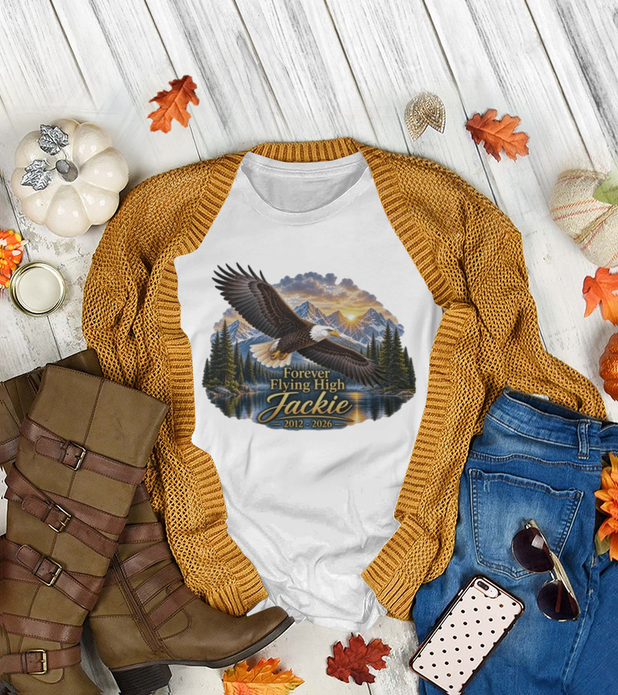 Forever Flying High Jackie Bald Eagle 2012 2026 Majestic Mountain Landscape T-Shirt