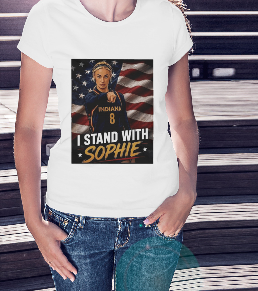 I Stand With Sophie Cunningham Indiana 8 American Flag T-Shirt