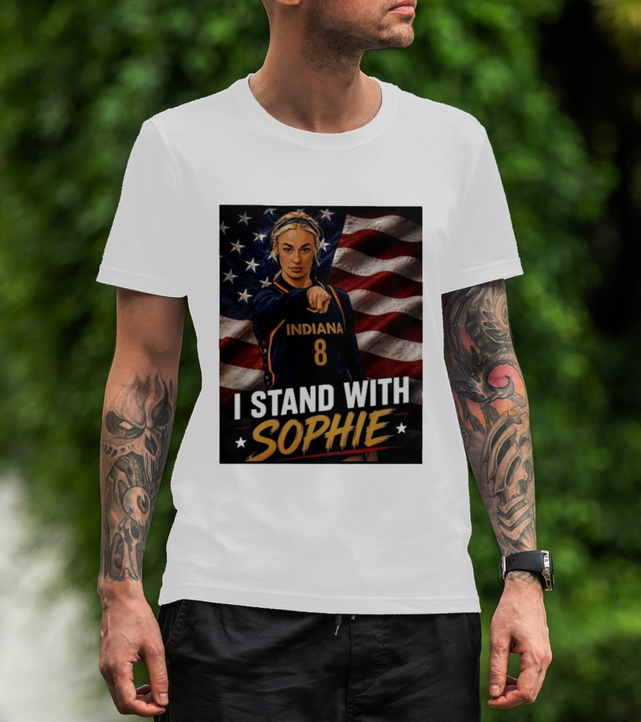 I Stand With Sophie Cunningham Indiana 8 American Flag T-Shirt