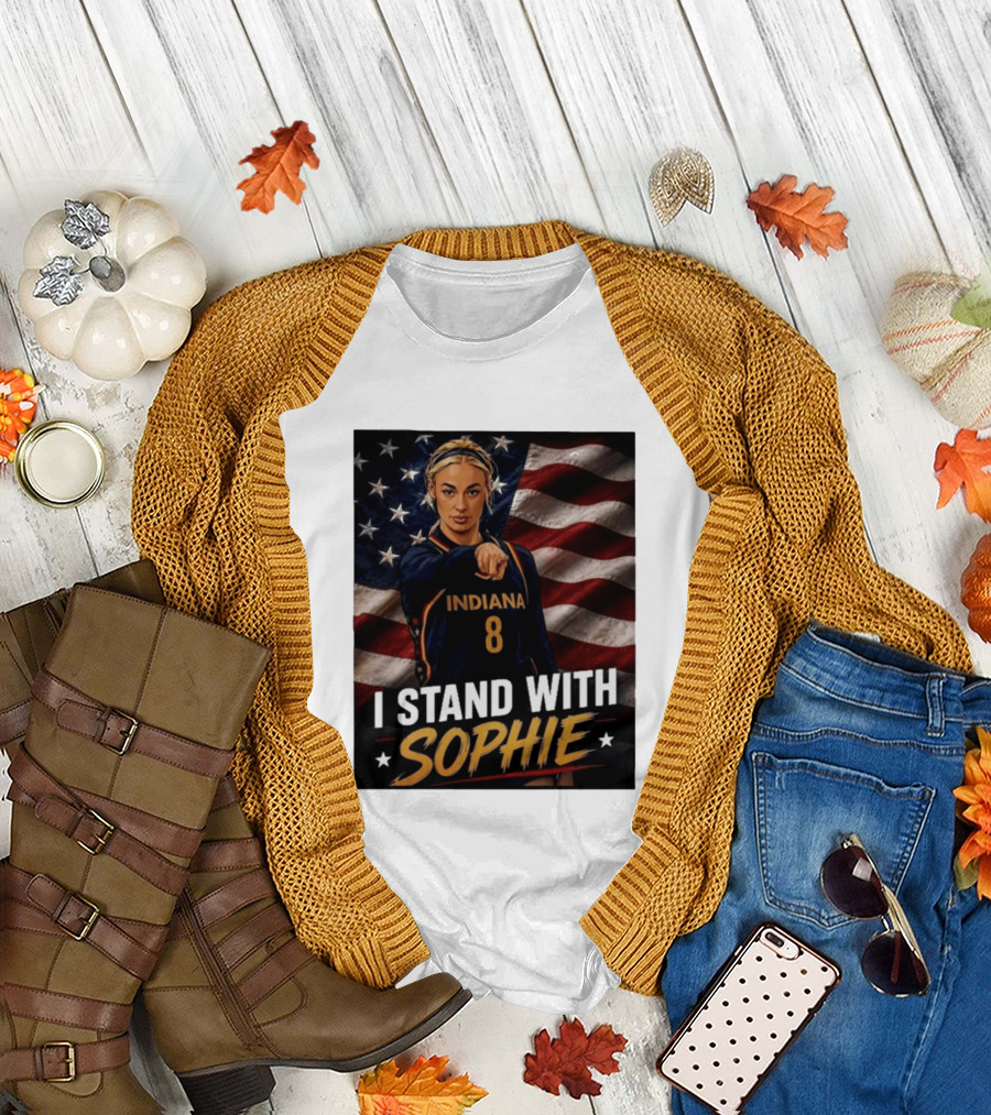 I Stand With Sophie Cunningham Indiana 8 American Flag T-Shirt