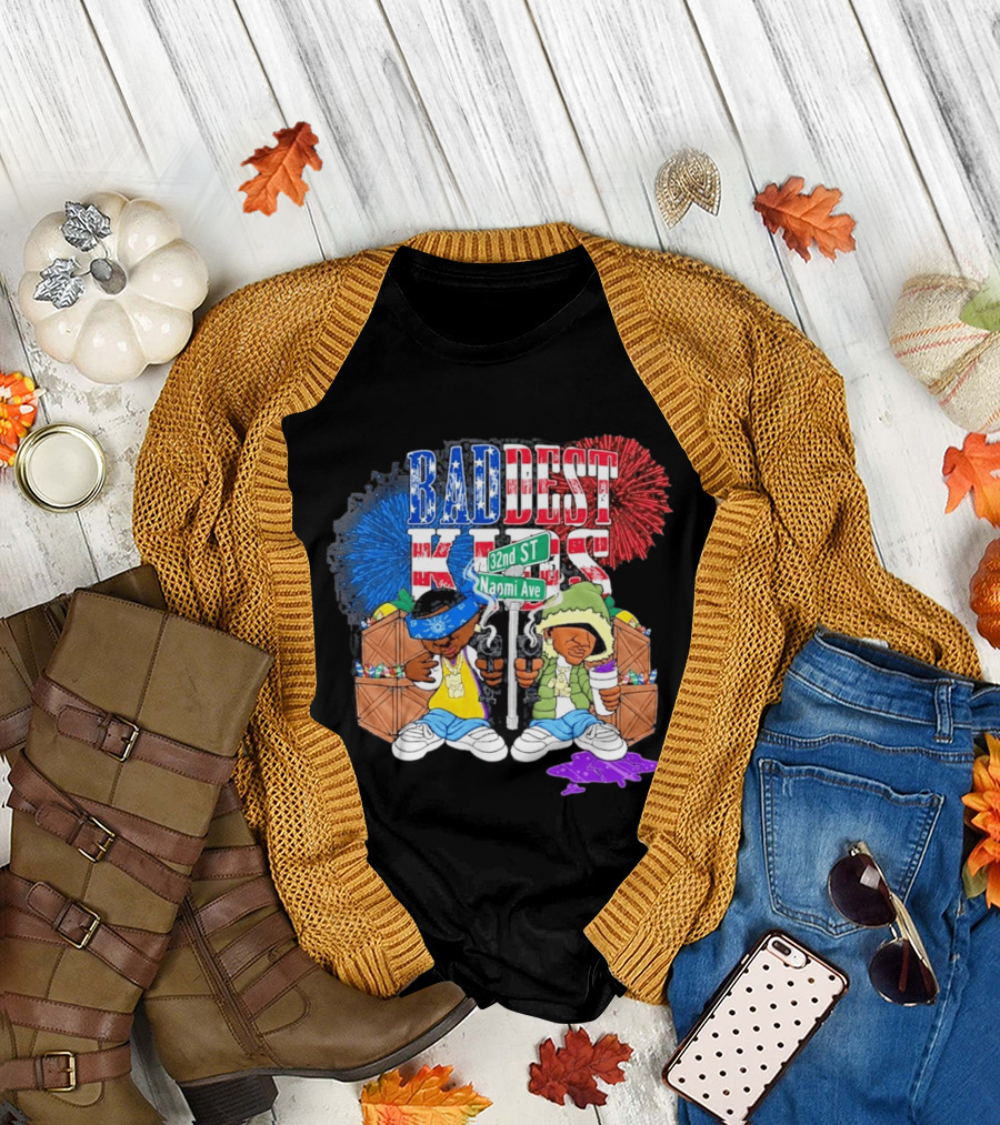 Baddest Kids 32nd St Naomi Ave Streetwear Adam22 Jaden Newman T-Shirt