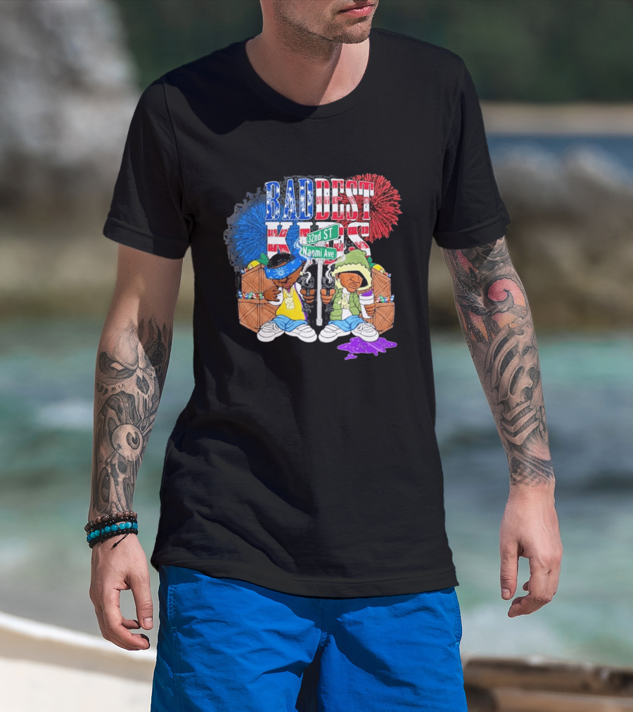 Baddest Kids 32nd St Naomi Ave Streetwear Adam22 Jaden Newman T-Shirt