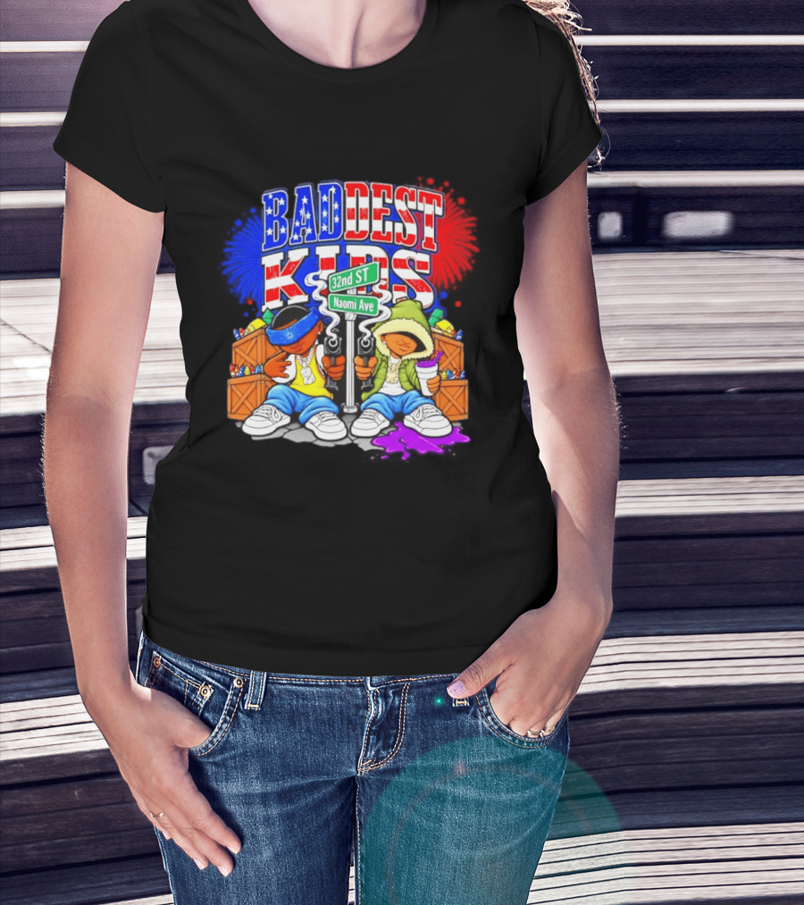 Baddest Kids 32nd St Naomi Ave Streetwear T-Shirt