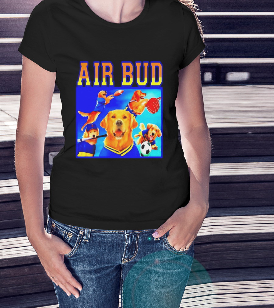 Air Bud Golden Retriever Basketball Football Soccer Sports Collage T-Shirt