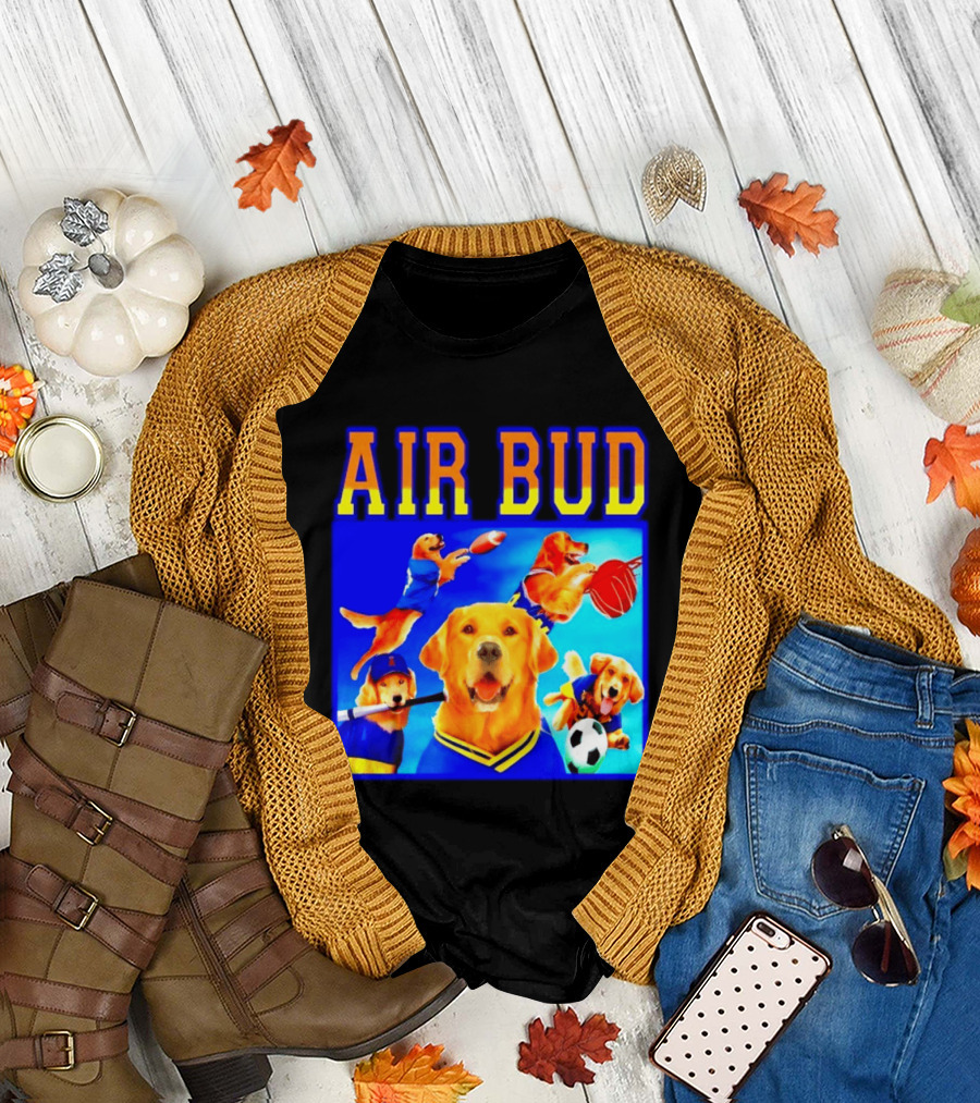 Air Bud Golden Retriever Basketball Football Soccer Sports Collage T-Shirt