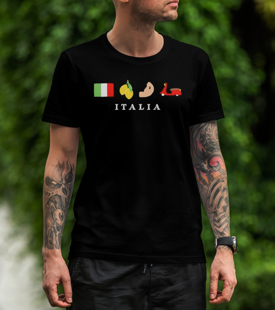 Italia Flag Lemons Bicep Vespa T-Shirt