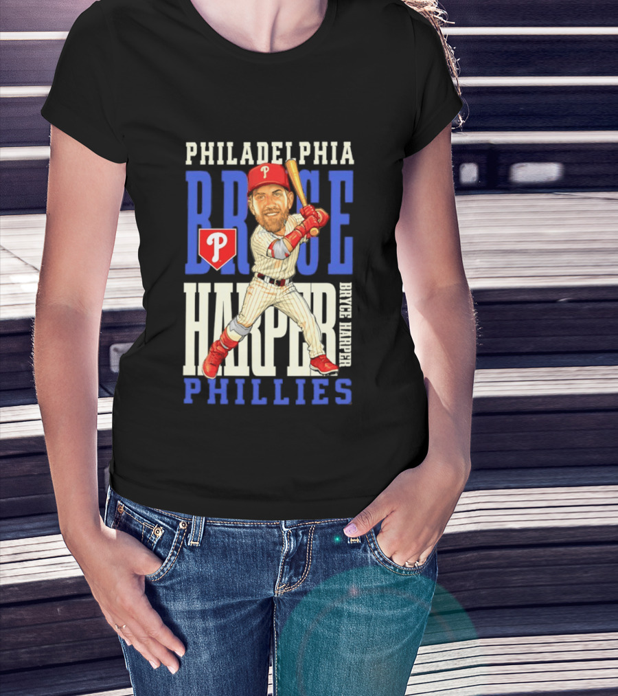 Philadelphia Phillies Bryce Harper Baseball Caricature Clash T-Shirt