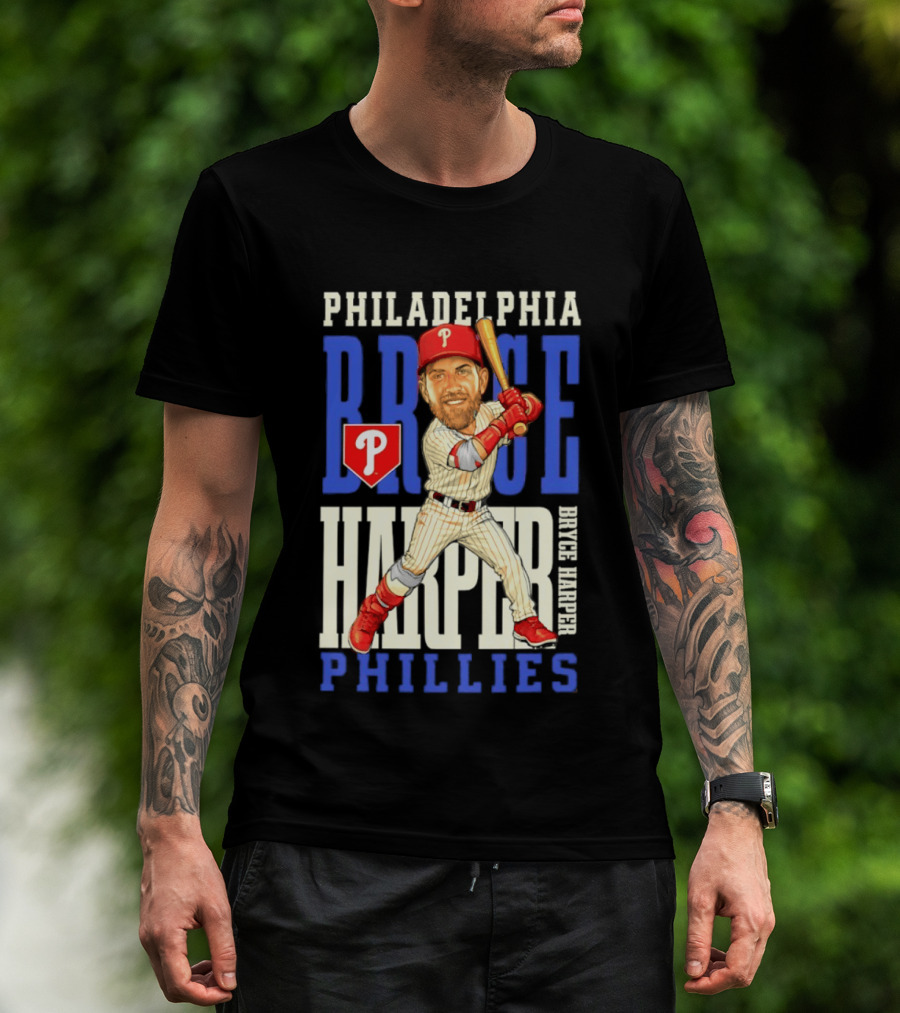 Philadelphia Phillies Bryce Harper Baseball Caricature Clash T-Shirt