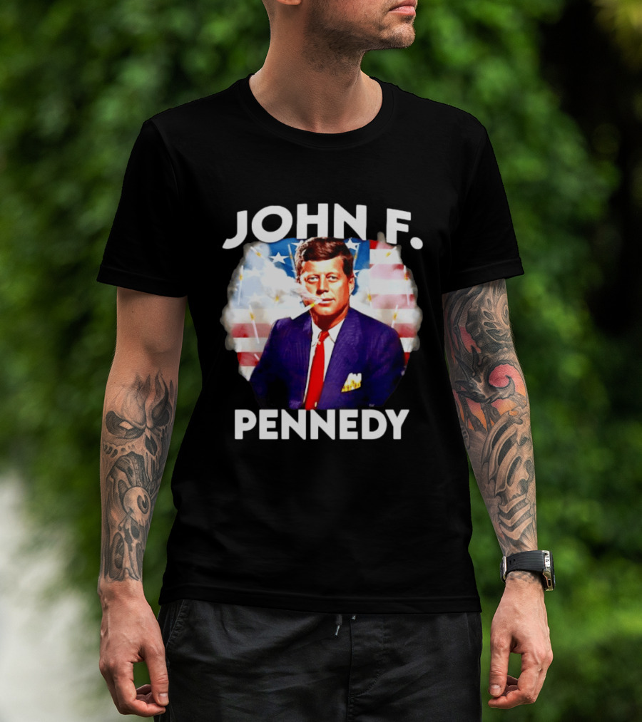 John F Pennedy JFK President Smoking Vape Flag T-Shirt