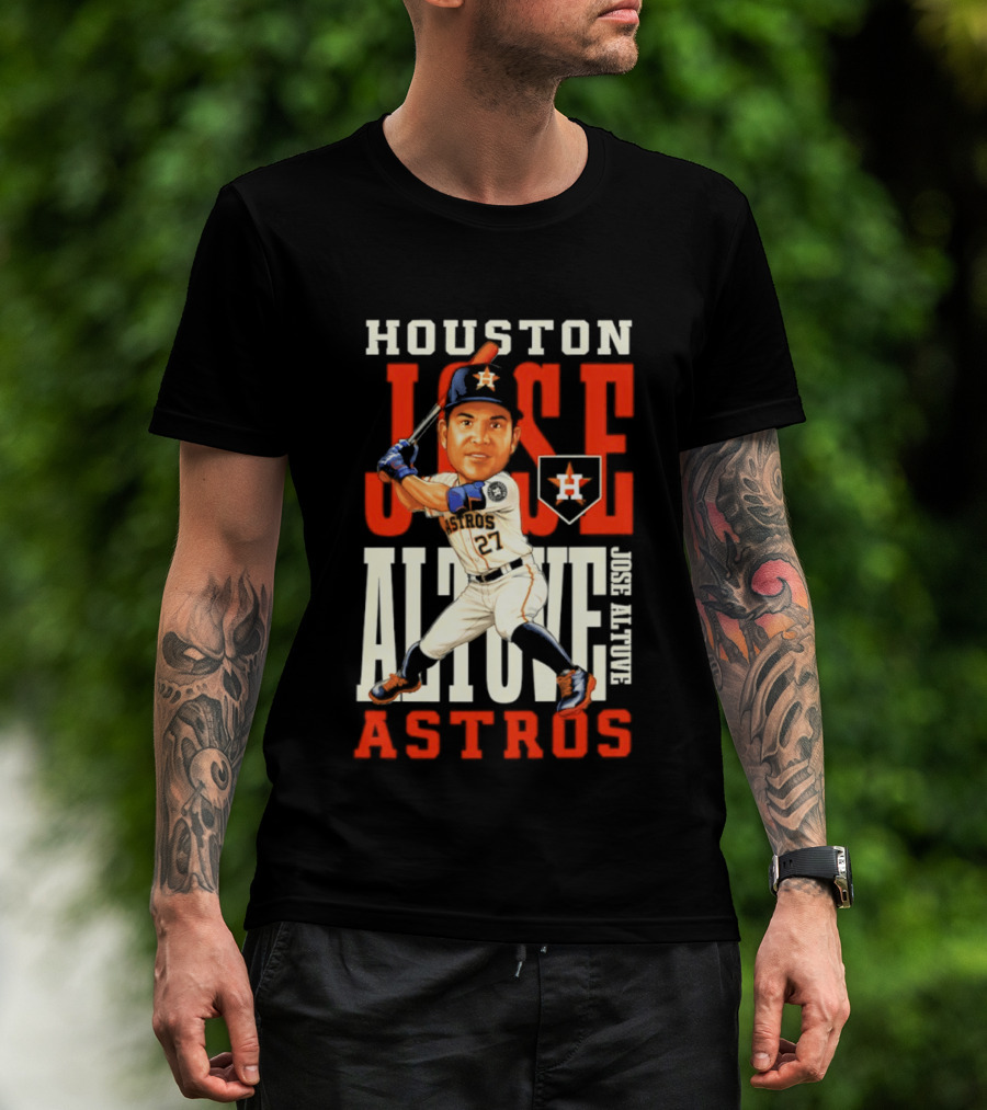 Houston Astros Jose Altuve Baseball Caricature T-Shirt