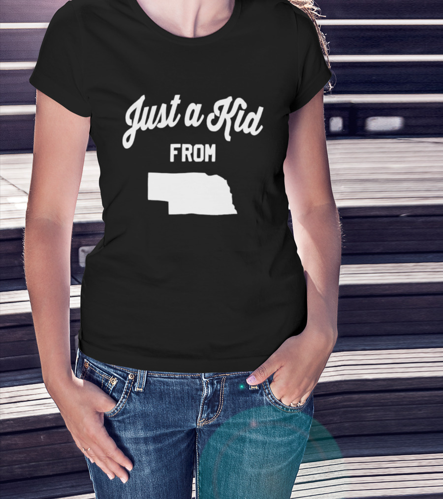 Just A Kid From Nebraska Map T-Shirt