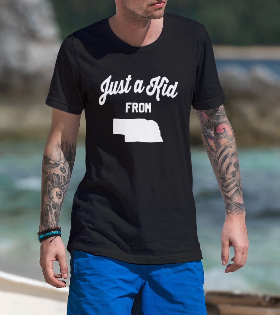 Just A Kid From Nebraska Map T-Shirt