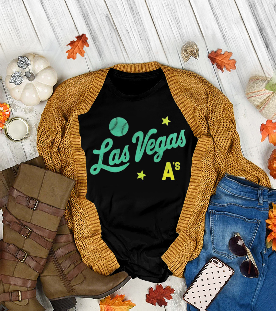 Las Vegas A's Baseball Script Stars T-Shirt