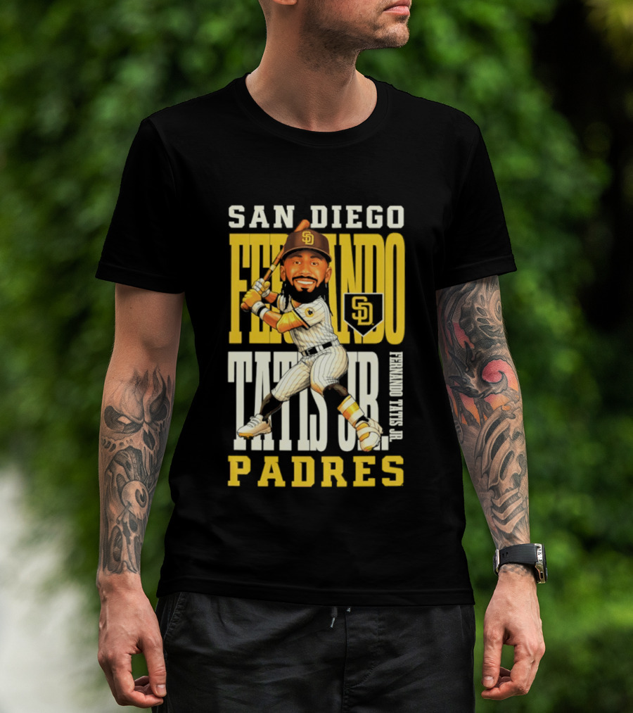 San Diego Padres Fernando Tatis Jr. Baseball Caricature SD Padres T-Shirt