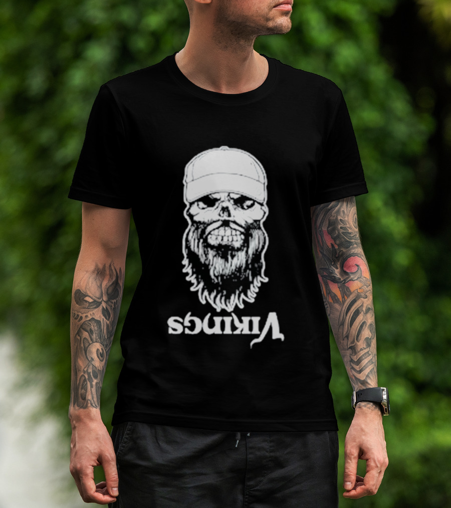 Luke Combs Vikings Tour Skull Beard Hat T-Shirt