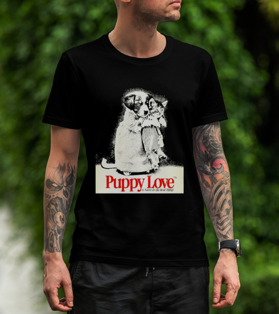 Puppy Love Naive Romance In Print T-Shirt