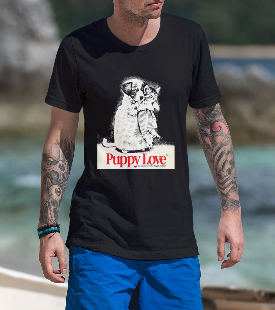 Puppy Love Naive Romance In Print T-Shirt