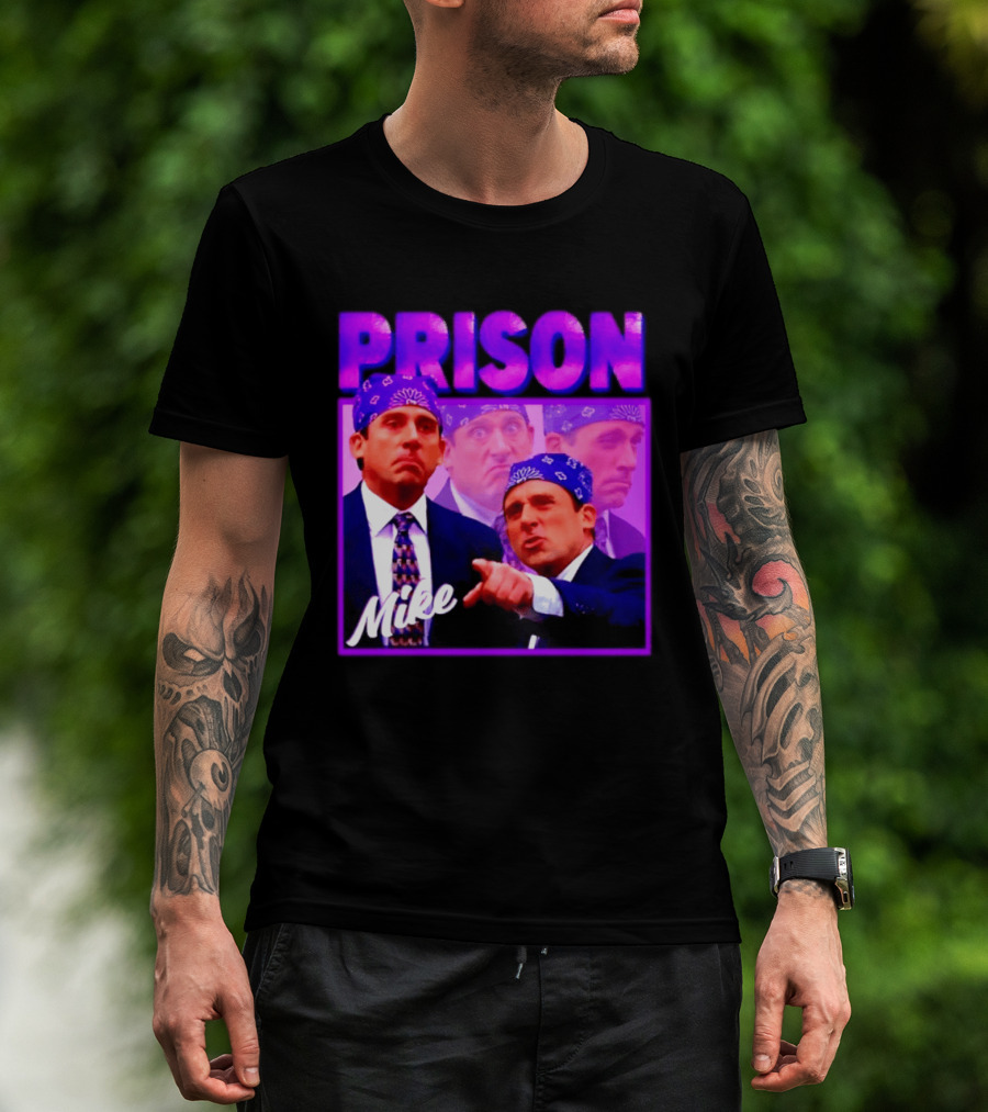 Prison Mike The Office Steve Carell Michael Scott Bandana Suit T-Shirt