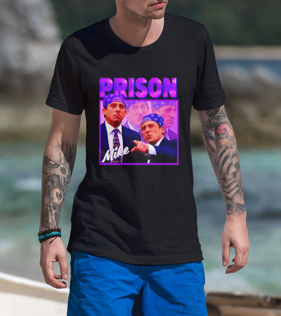 Prison Mike The Office Steve Carell Michael Scott Bandana Suit T-Shirt