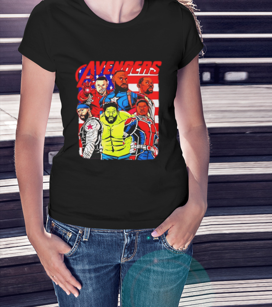 Avengers Basketball Superstars LeBron James Stephen Curry Kevin Durant Anthony Davis Hulk Ant Man T-Shirt