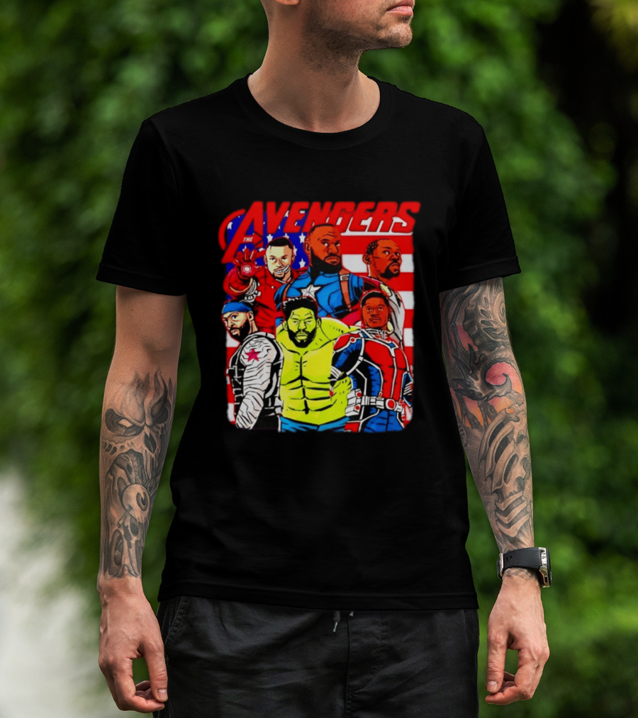 Avengers Basketball Superstars LeBron James Stephen Curry Kevin Durant Anthony Davis Hulk Ant Man T-Shirt