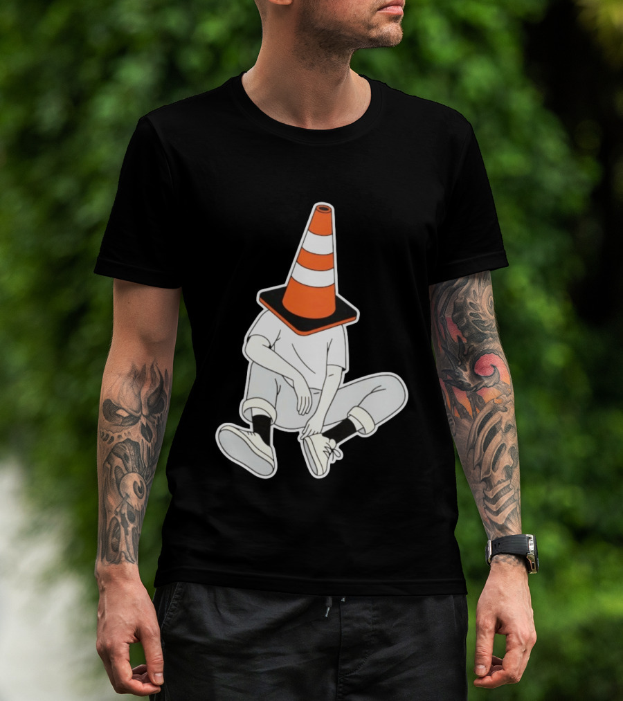 Under Construction Introvert Mode Traffic Cone Head Silent Reflection T-Shirt
