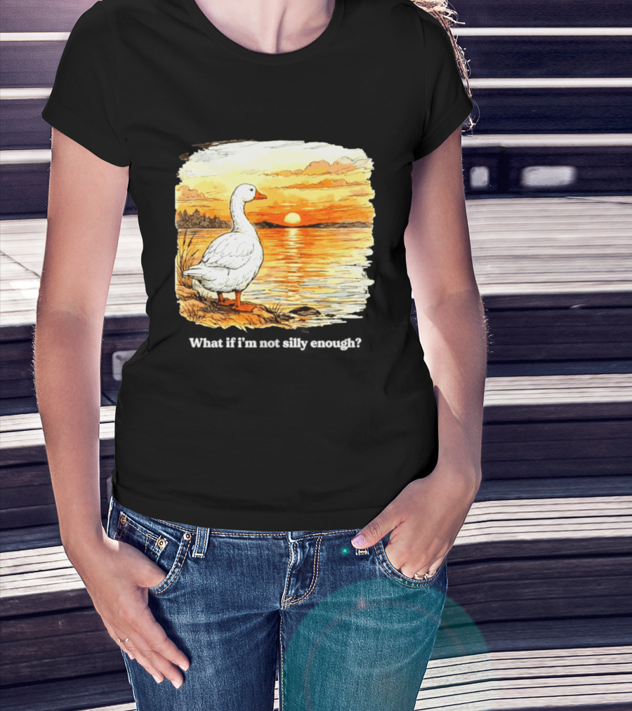 What If I'm Not Silly Enough Goose Sunset Scene Landscape T-Shirt