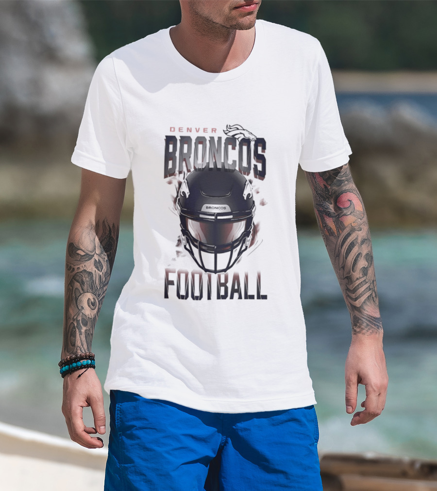 Denver Broncos Football Helmet 2026 Season Broncos Football T-Shirt