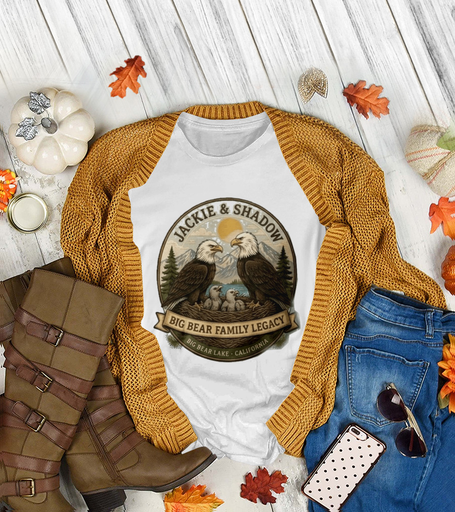 Jackie & Shadow Big Bear Family Legacy Big Bear Lake California Bald Eagles T-Shirt