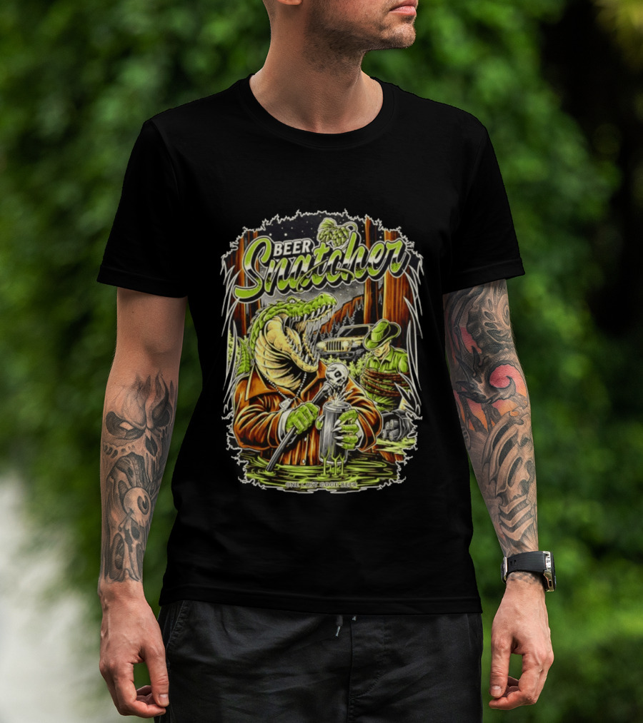 Beer Snatcher Alligator One Last Good Beer Hunter Scene T-Shirt