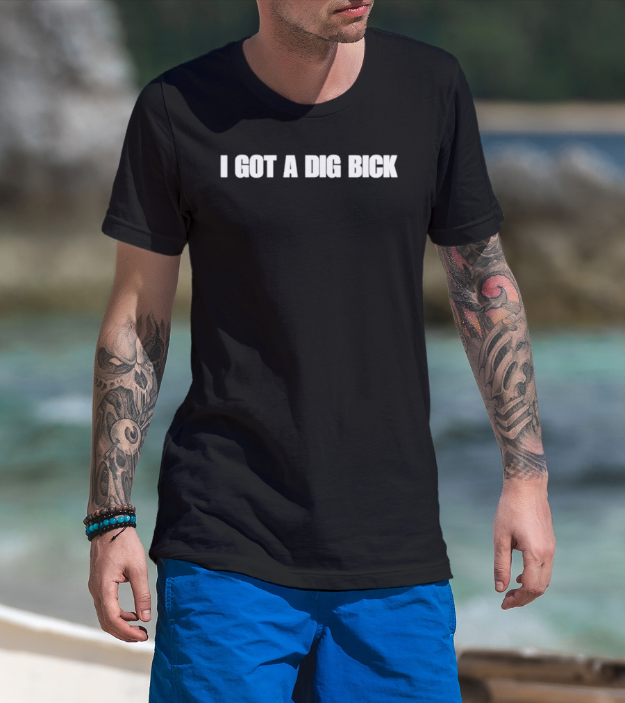 I Got A Dig Bick Funny Optical Illusion Text Optical Trick T-Shirt