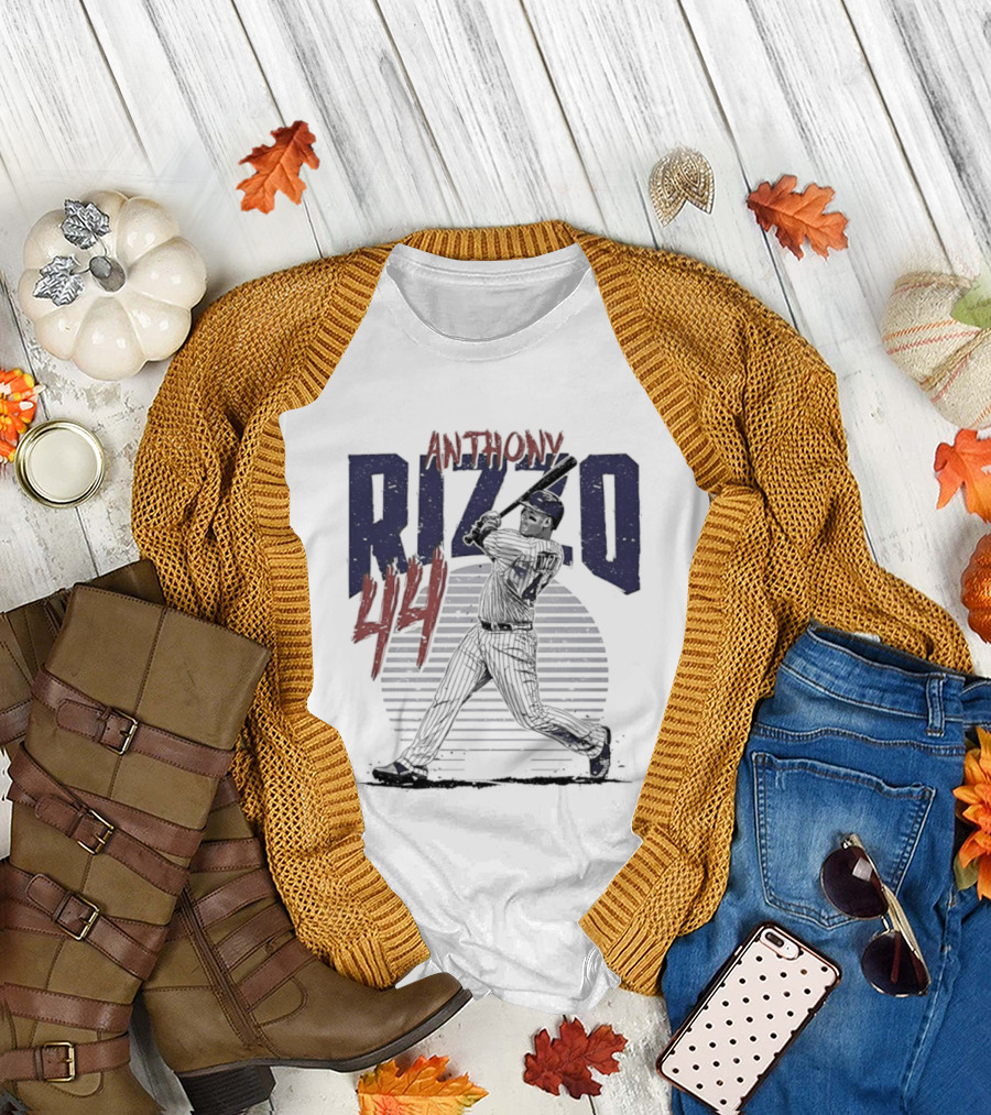Anthony Rizzo 44 Chicago Cubs Slugger Baseball Swing T-Shirt