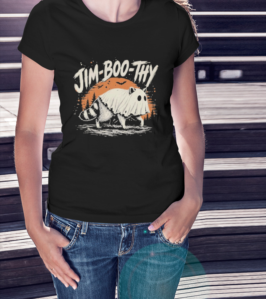 Jim Boo Thy Halloween Raccoon Ghost Costume T-Shirt