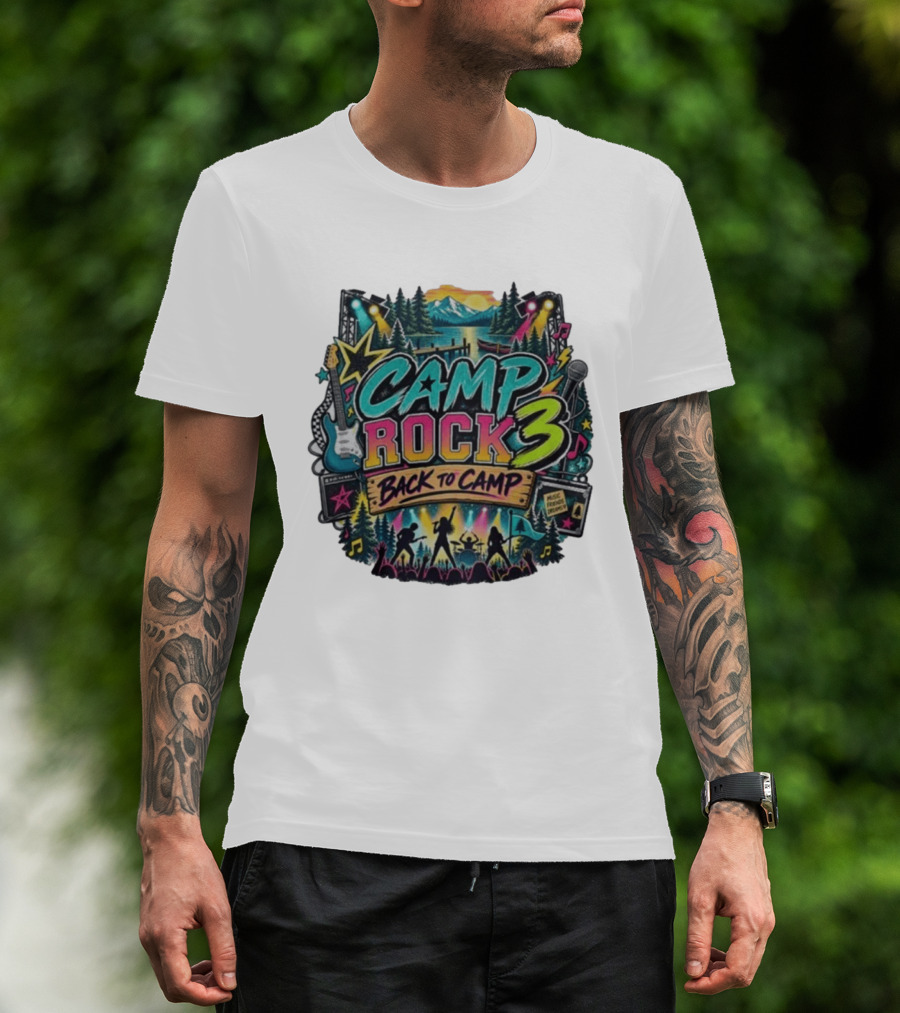 Camp Rock 3 Back To Camp Music Stage Adventure With Guitars And Stars T-Shirt