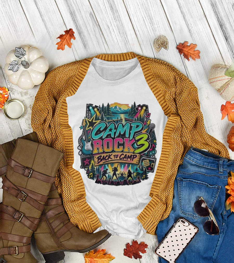 Camp Rock 3 Back To Camp Music Stage Adventure With Guitars And Stars T-Shirt