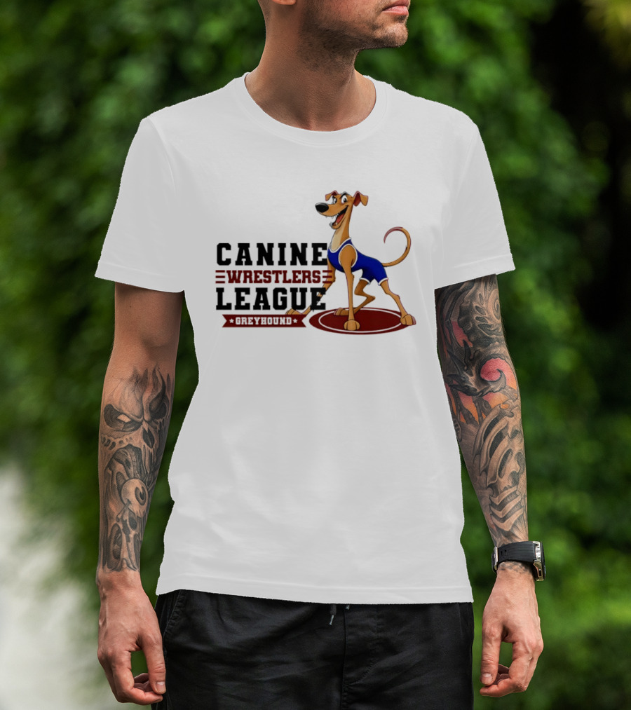 Canine Wrestlers League Greyhound T-Shirt