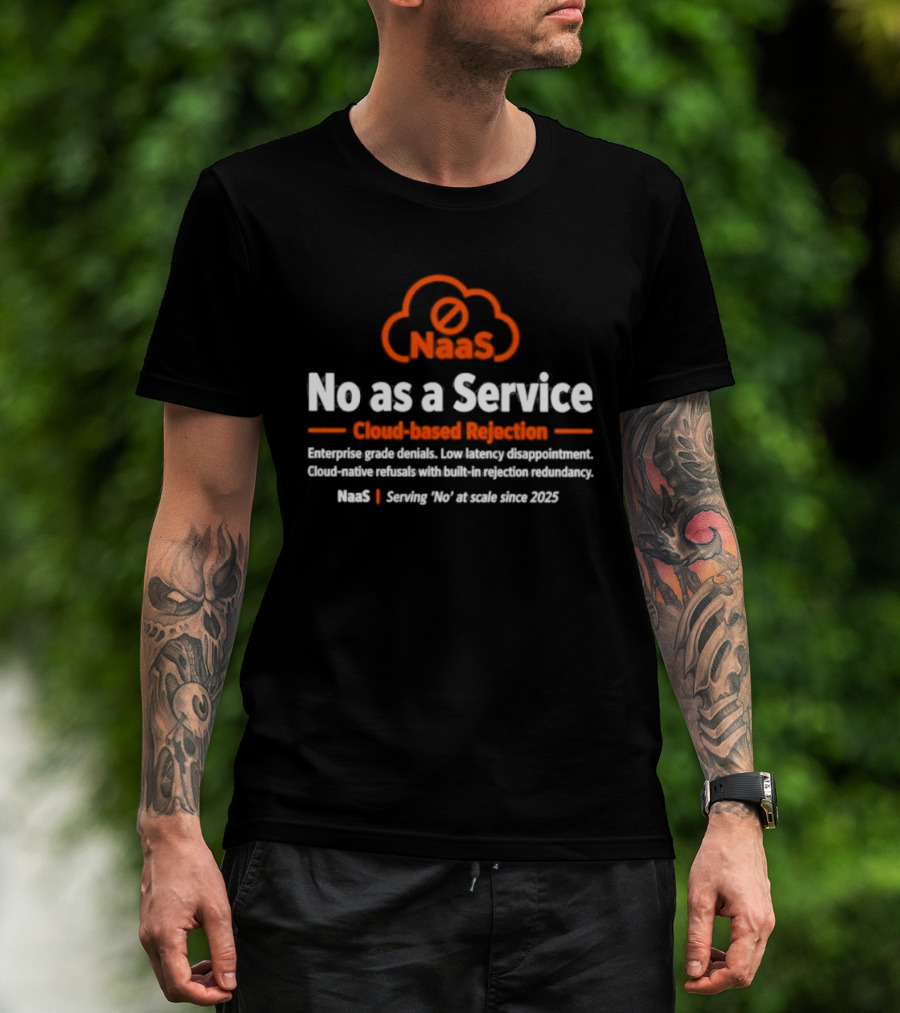 NaaS No As A Service Cloud Based Rejection Enterprise Grade Solutions Since 2023 T-Shirt