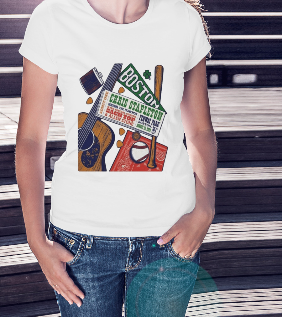 Chris Stapleton Live At Fenway Park Boston August 15 2026 Featuring The Honchos Zach Top Allen Stone T-Shirt