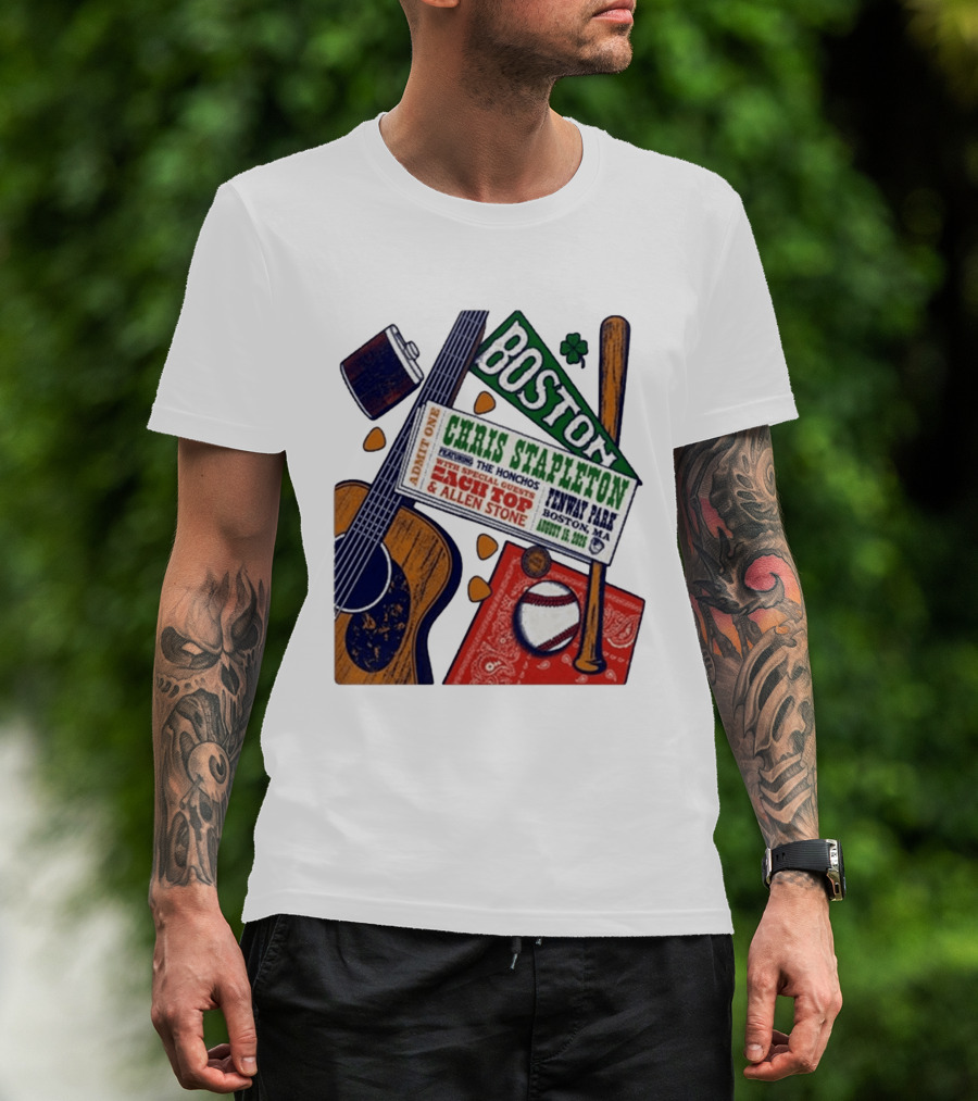 Chris Stapleton Live At Fenway Park Boston August 15 2026 Featuring The Honchos Zach Top Allen Stone T-Shirt