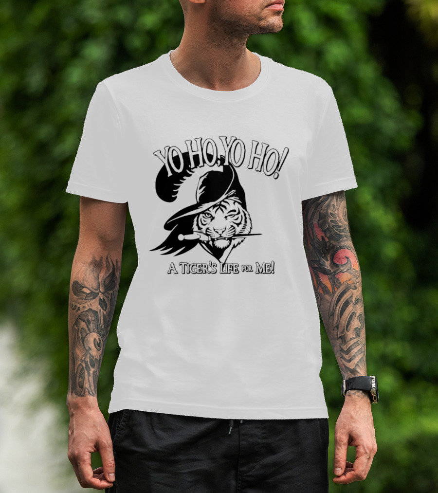Yo Ho Yo Ho A Tiger's Life For Me Cincinnati Bengals Tiger Pirate T-Shirt