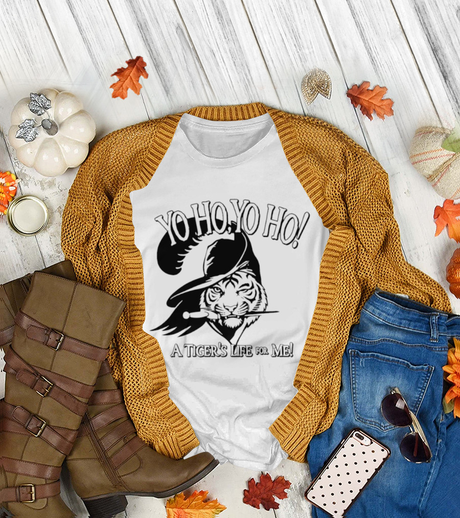 Yo Ho Yo Ho A Tiger's Life For Me Cincinnati Bengals Tiger Pirate T-Shirt
