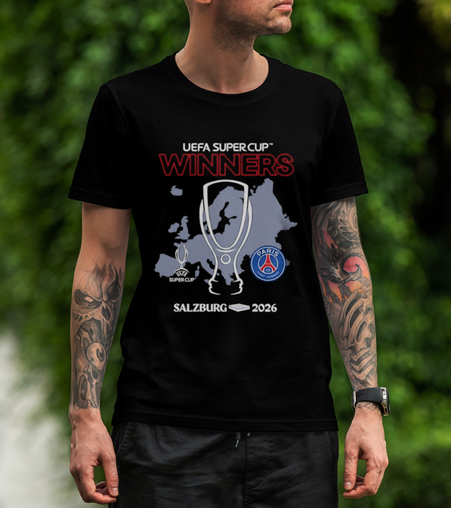 UEFA Super Cup Winners Paris Saint Germain Salzburg 2026 T-Shirt