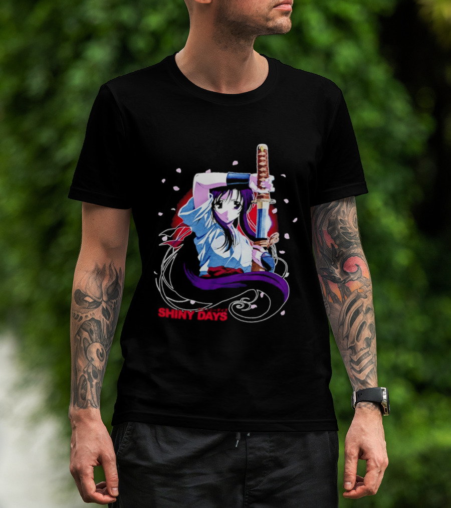 Shiny Days Anime Girl Katana Samurai T-Shirt