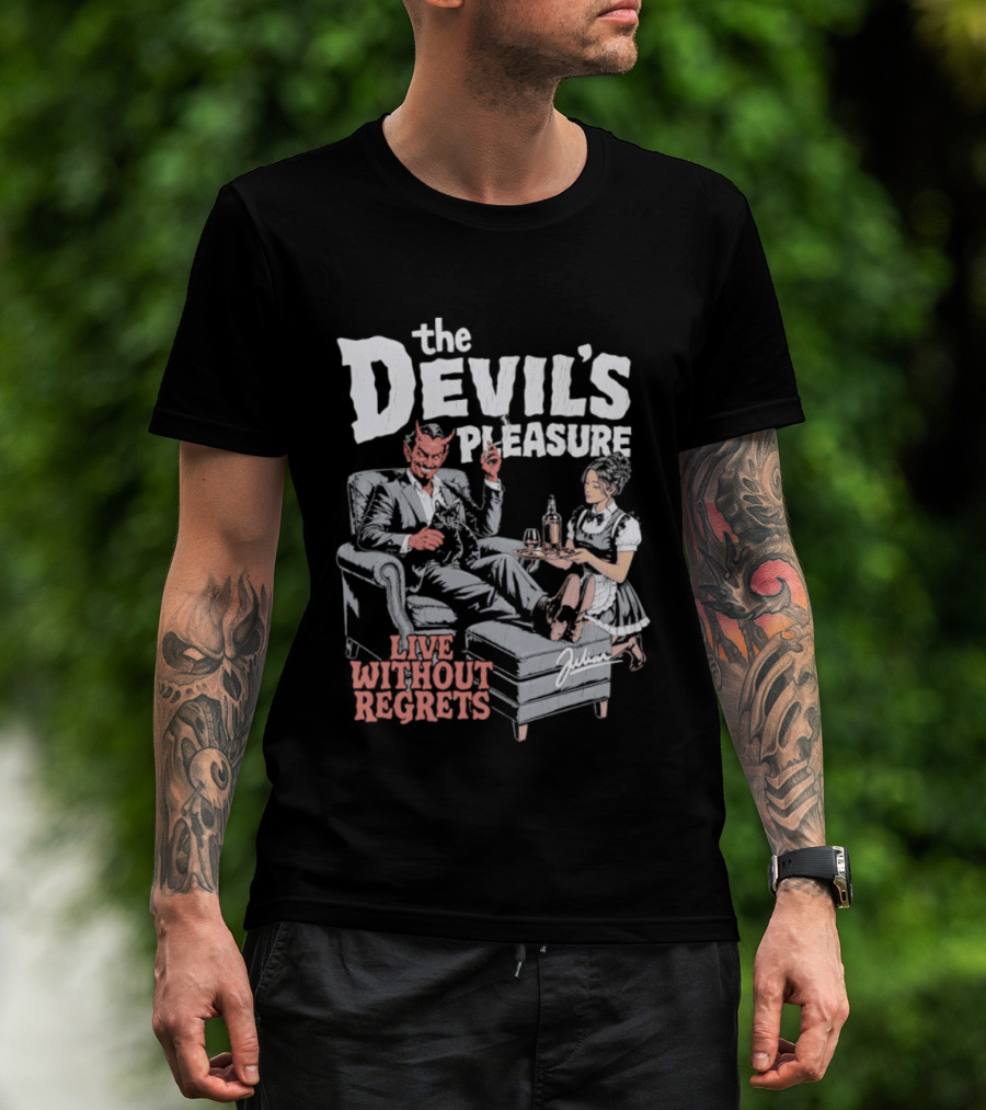 The Devil's Pleasure Live Without Regrets Vintage Lounge Scene T-Shirt