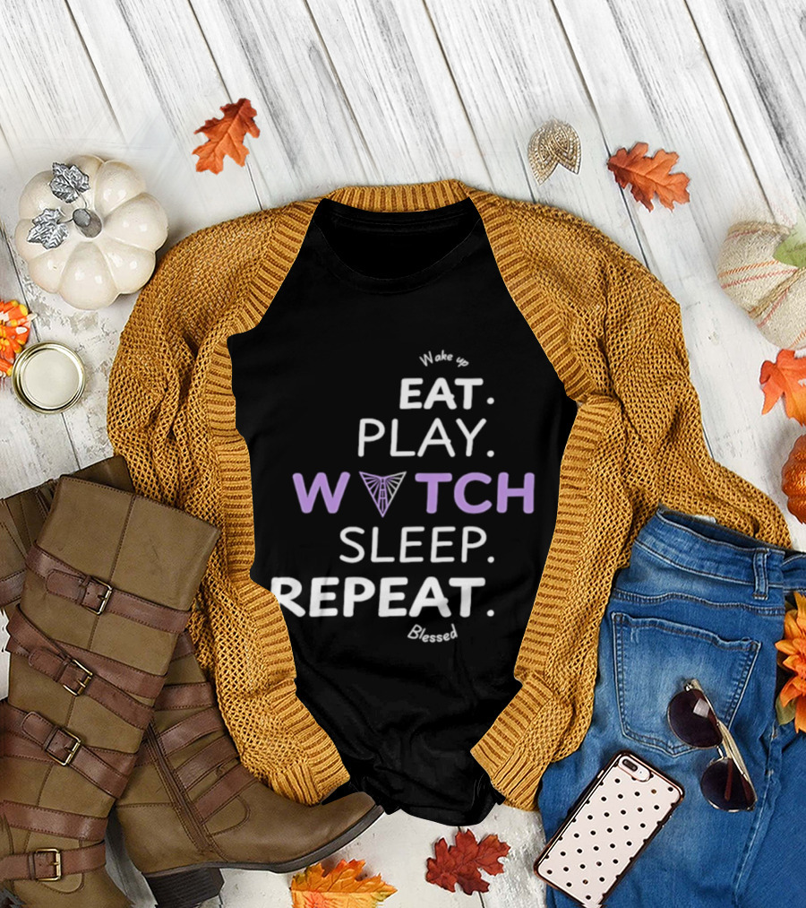 Wake Up Eat Play Sleep Repeat Blessed Golden State Valkyries T-Shirt
