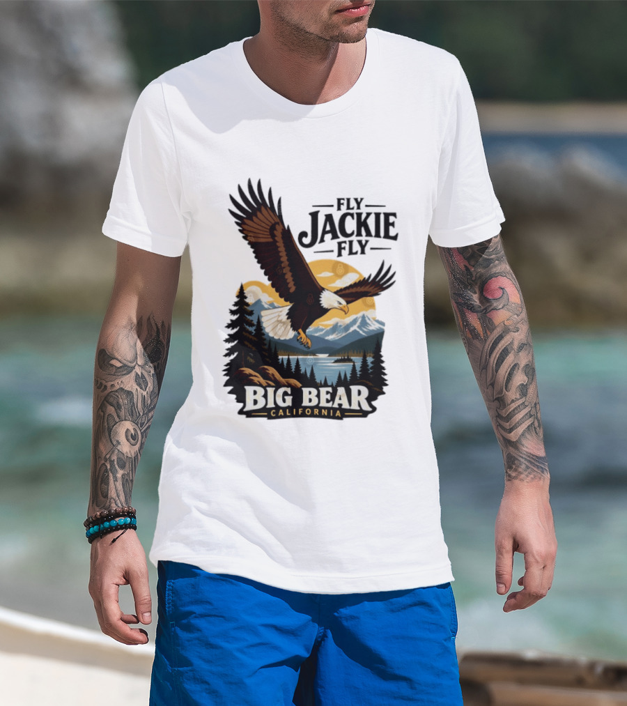 Fly Jackie Fly Bald Eagle Big Bear California Mountain Wilderness T-Shirt