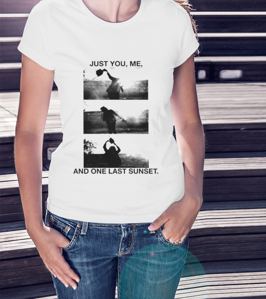 Just You Me And One Last Sunset Chainsaw Vintage Horror Aesthetic T-Shirt